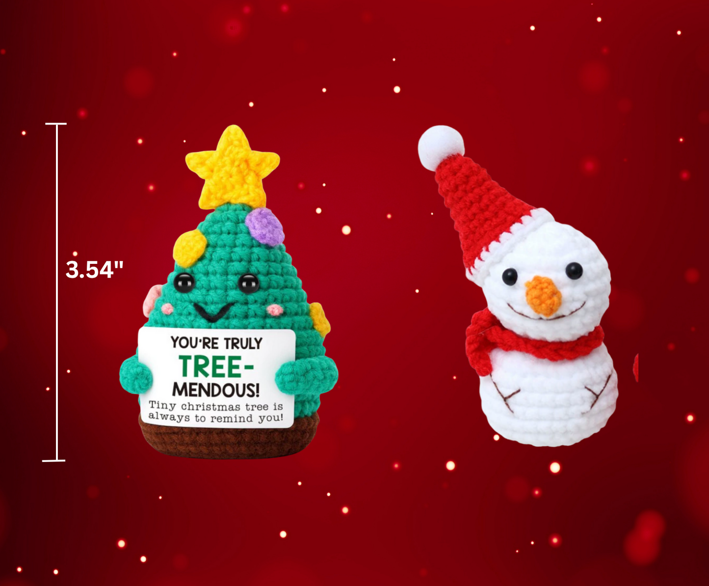 Mini Christmas Emotional Support Gift Box-Crochet Snowman and Christmas Tree(Box Size 3.9"*5.9") (Copy)