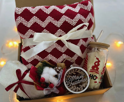 Best Christmas Present for Grandmother - Blanket & Santa Tumbler - Basketful Gifts