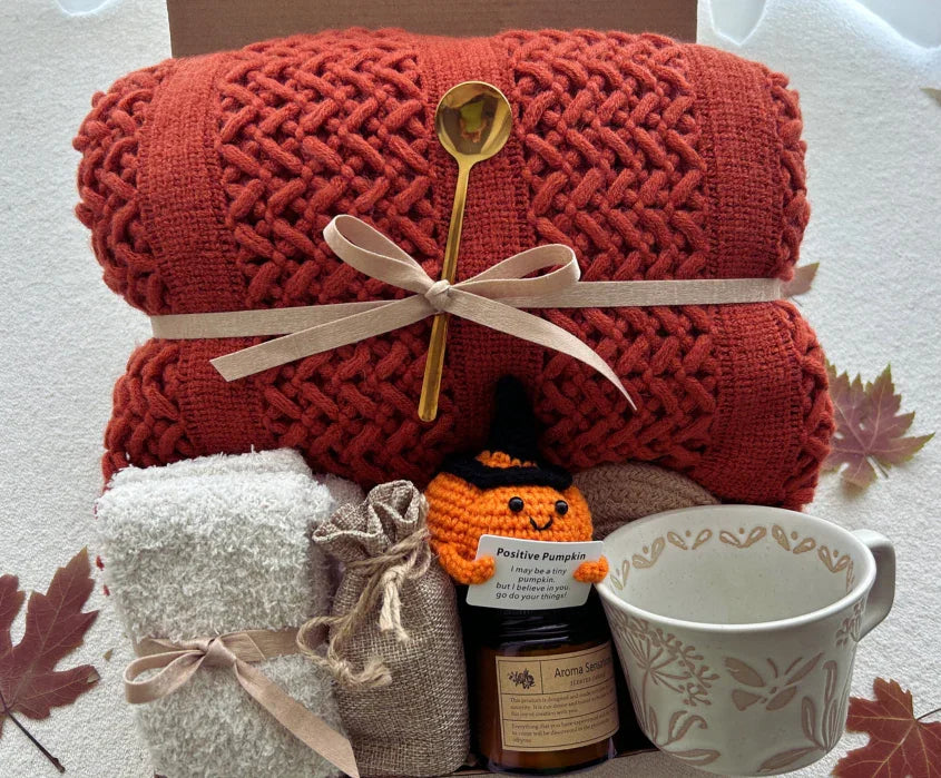 Cozy Care Package for Best Friend Fall Theme Self Care Gift Basket