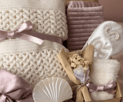 Bridal Shower Gift Box | Cozy Knit & Spa Set for Bride - Basketful Gifts
