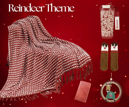 Christmas Gift Box for Family & Friends with Unique Christmas Blanket and Xmas Mug - Basketful Gifts