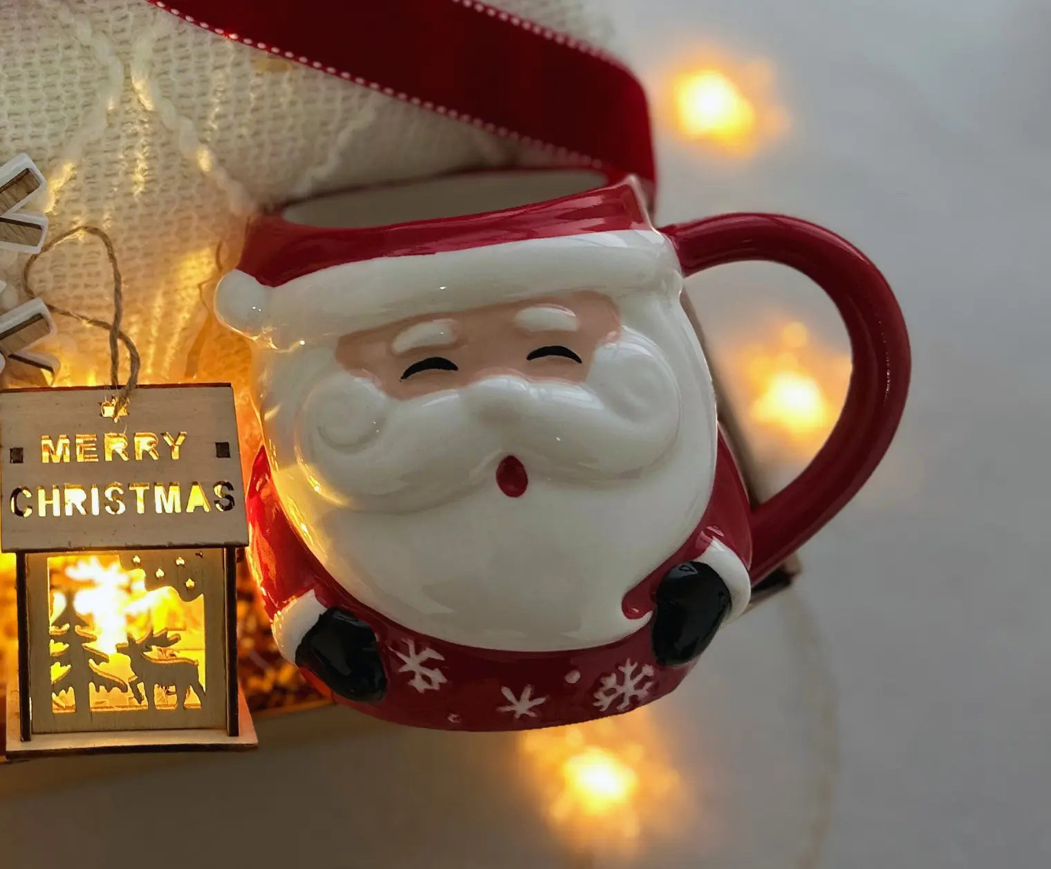 Christmas Gift for Elderly Woman - Cozy Blanket & Festive Mug - Basketful Gifts