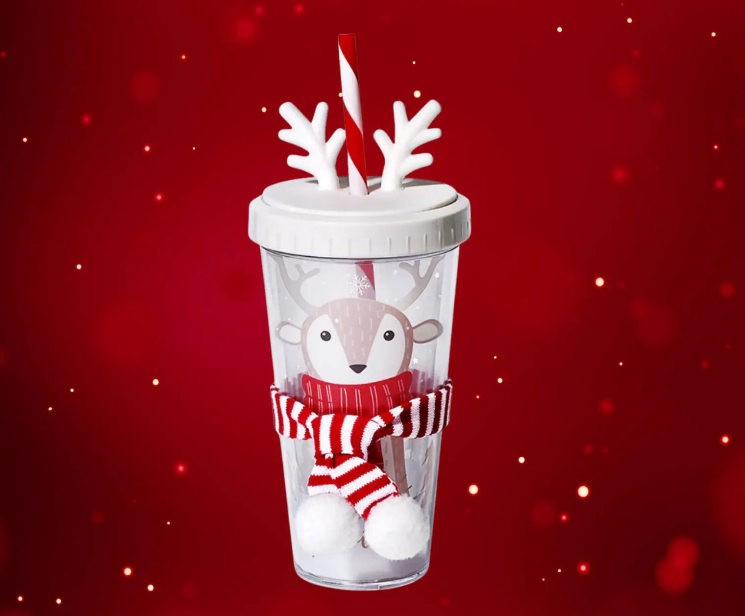 Client Christmas Gifts - Reindeer Tumbler & Festive Wrap - Basketful Gifts