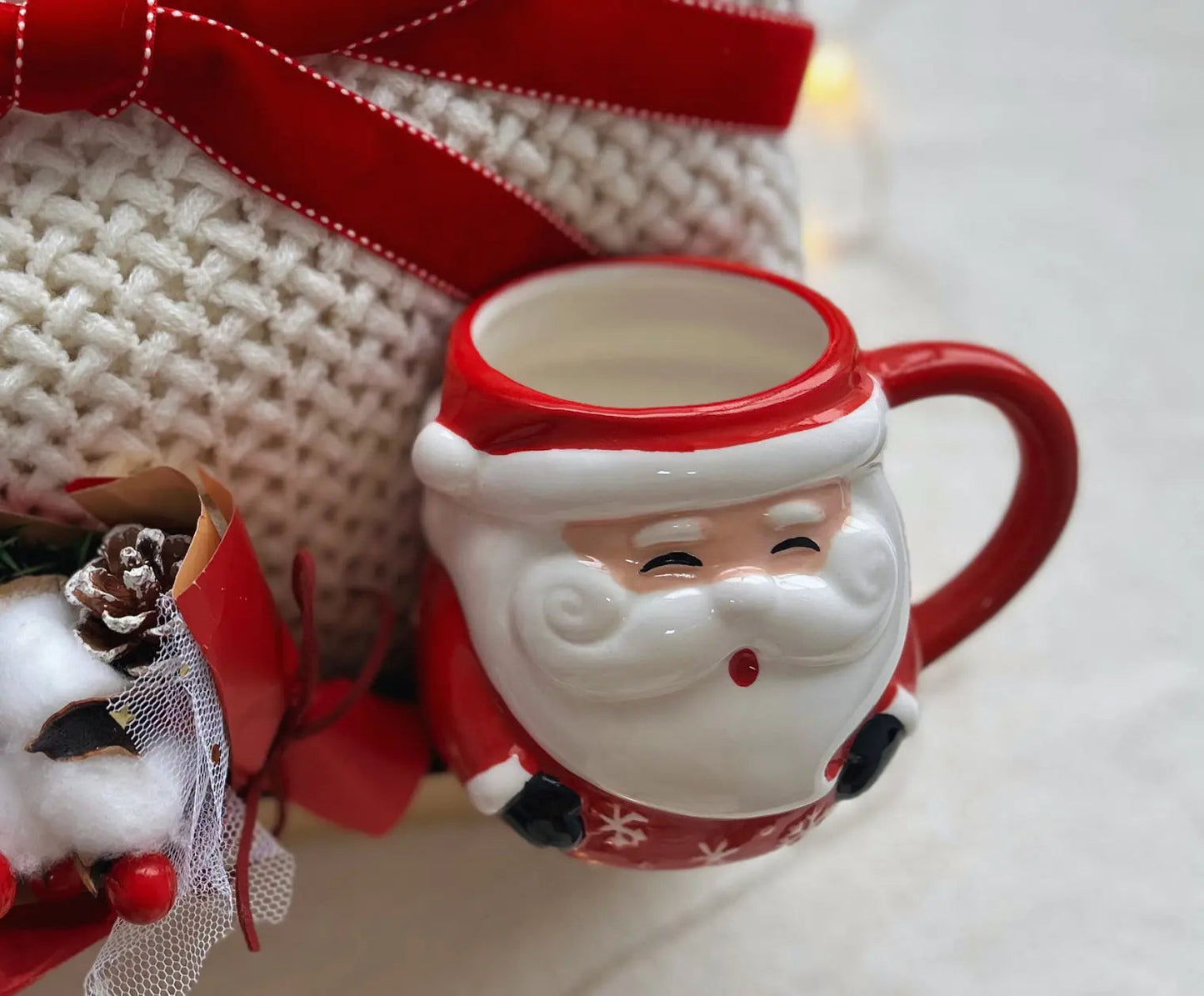 Comfort Christmas Gift - Cozy Blanket & Festive Santa Mug - Basketful Gifts