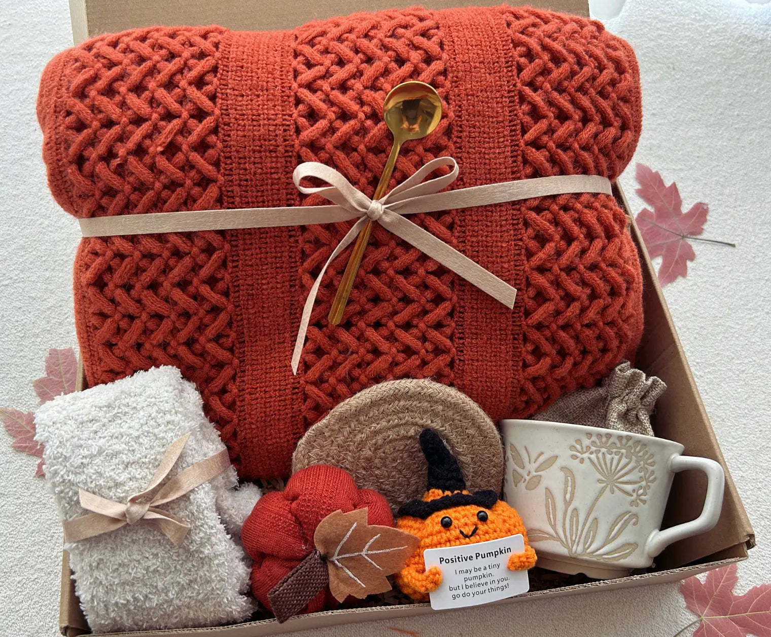 Cozy Care Package for Best Friend Fall Theme Self Care Gift Basket - Basketful Gifts