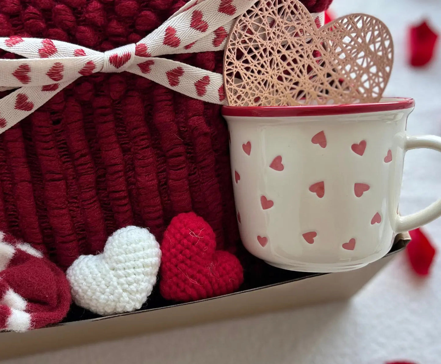 Curated Valentine’s Day Gift Box for Her – Luxury Cozy Blanket & Love-Inspired Gifts - Basketful Gifts
