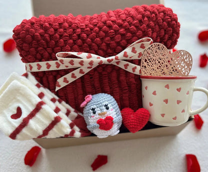 Curated Valentine’s Day Gift Box for Her – Luxury Cozy Blanket & Love-Inspired Gifts - Basketful Gifts