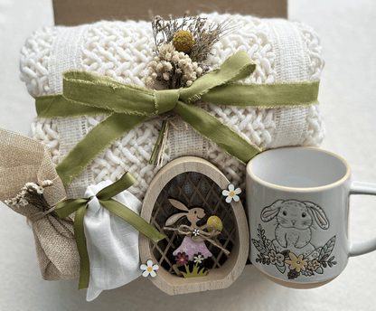 Easter Morning | Olive Green Easter Gift Basket & Home Decor Care Package - Basketful Gifts