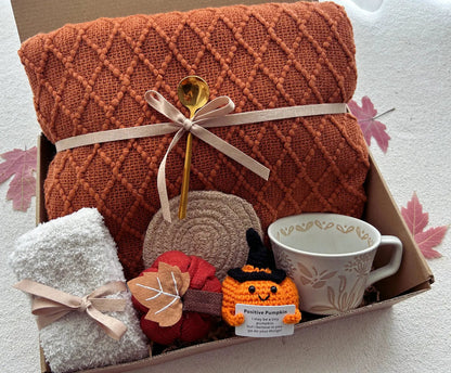 Fall Basket for Women Pumpkin Theme Care Package Burnt Orange - Basketful Gifts