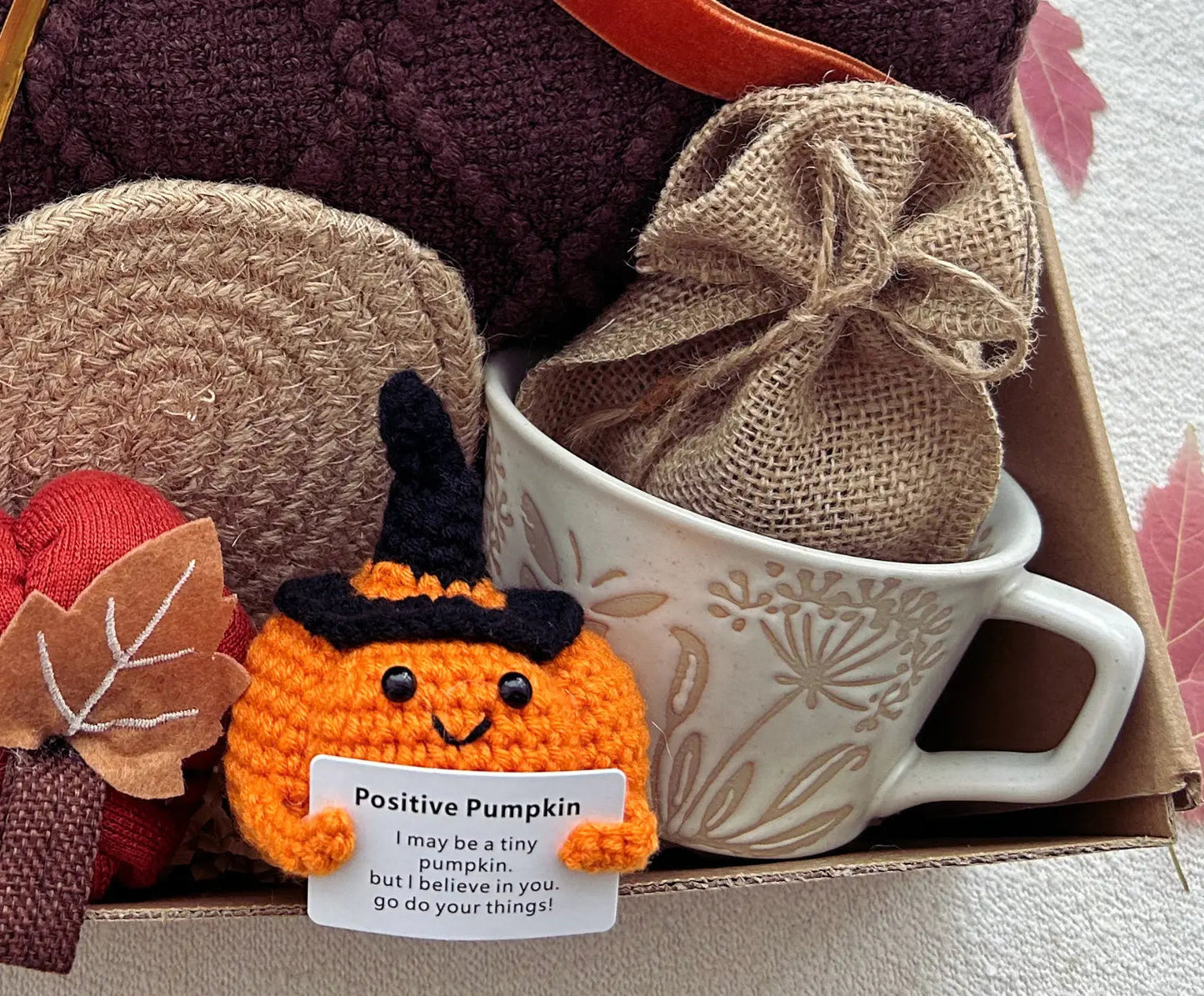 Fall sympathy gift basket soothing keepsakes and cozy blanket - Basketful Gifts