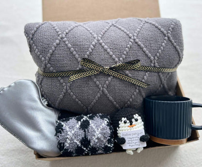 Get Well Gift Baskets for Him | Cozy Recovery Care Package with Blanket - Basketful Gifts