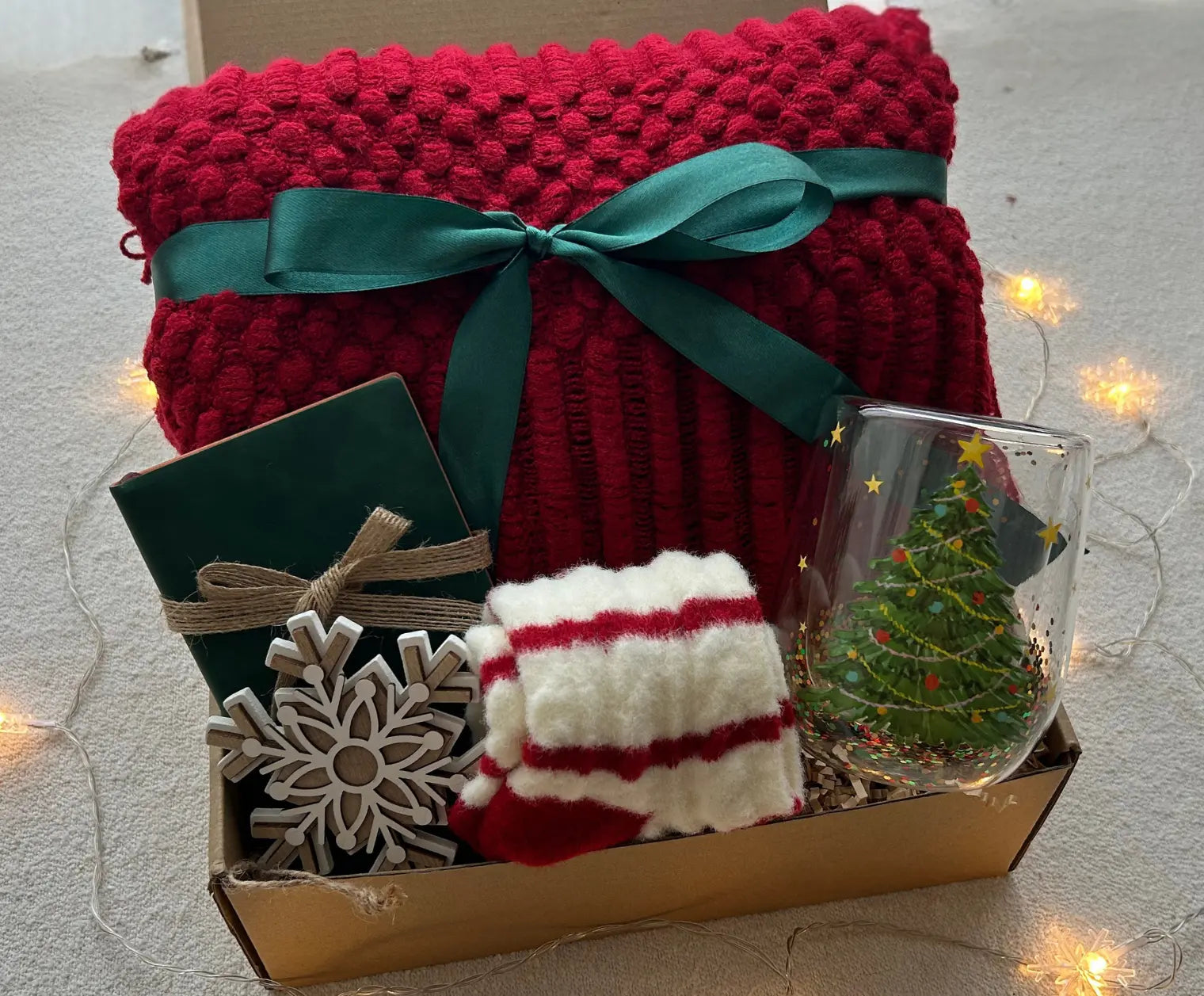 Great Christmas Gifts for Employees - Cozy Blanket & Tumbler - Basketful Gifts