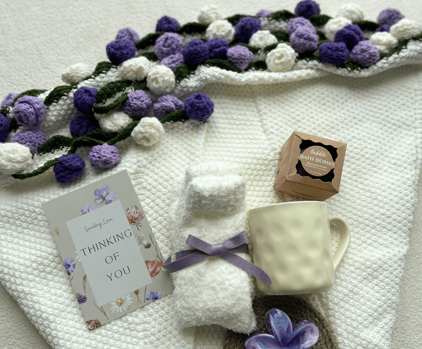 Thinking of You gift basket personalized card option - Basketful Gifts