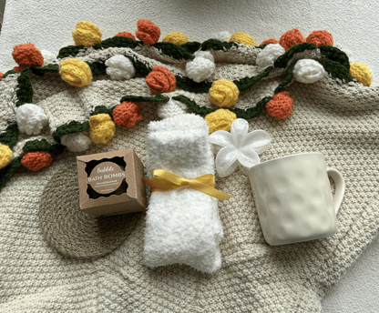 Thinking of You gift basket ceramic mug and self-care essentials - Basketful Gifts