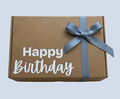 Happy Birthday Gift Baskets for Her – Blue Spa Gift Box with Birthday tumbler, Bath Bombs, Cozy Socks & Flower Bouquet