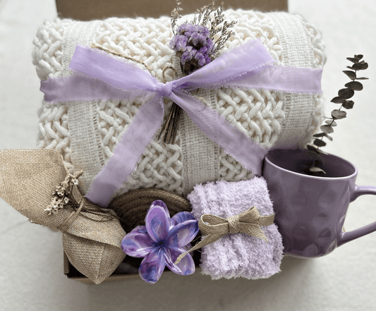 Lavender Lullaby | Whimsical Spring Purple Relaxation Gift Set - Basketful Gifts