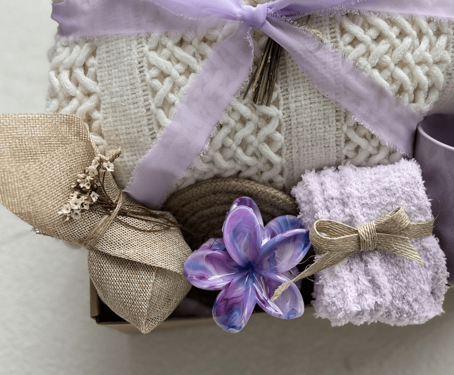 Lavender Lullaby | Whimsical Spring Purple Relaxation Gift Set - Basketful Gifts