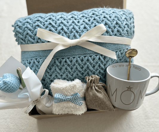 Mom's Day Gift Basket - "You Are My Hero" Cozy Blanket & Mug Set - Basketful Gifts