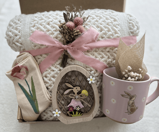 Morning Meadow | Pink& Creamy Easter Gift Basket & Spring Botanical Care Package - Basketful Gifts