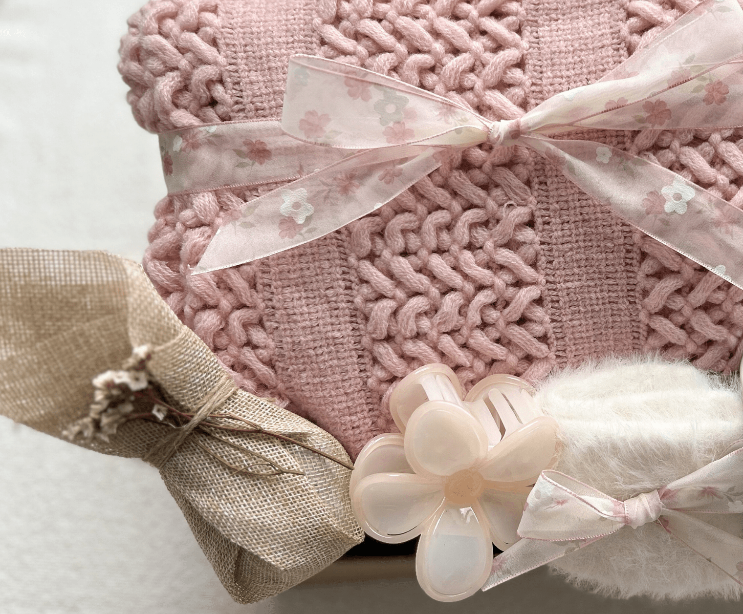 Petal & Plush | Luxury Spring Pink Gift Basket & Botanical Self-Care Kit - Basketful Gifts