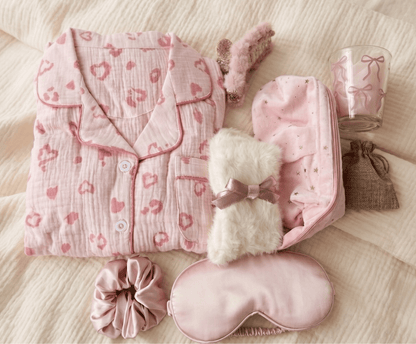 Pink Care Package – Pajamas & Self-Care Essentials - Basketful Gifts