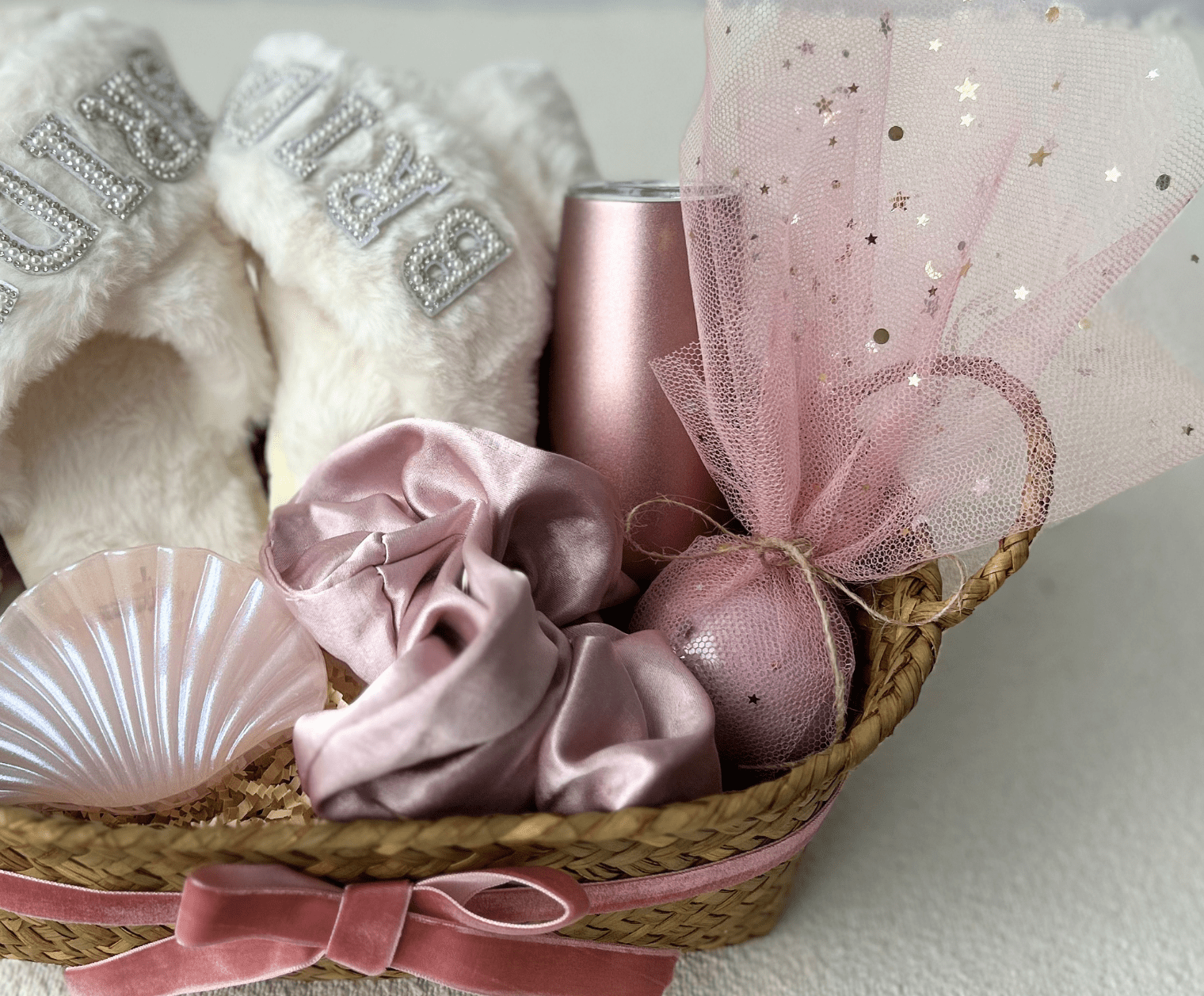 Pink Champagne Bridal Shower Gift Basket for Bride | Luxury Spa Set - Basketful Gifts