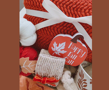 Warm Hugs Autumn Hamper Gift Basket – Blanket, Mug & Fall Treats