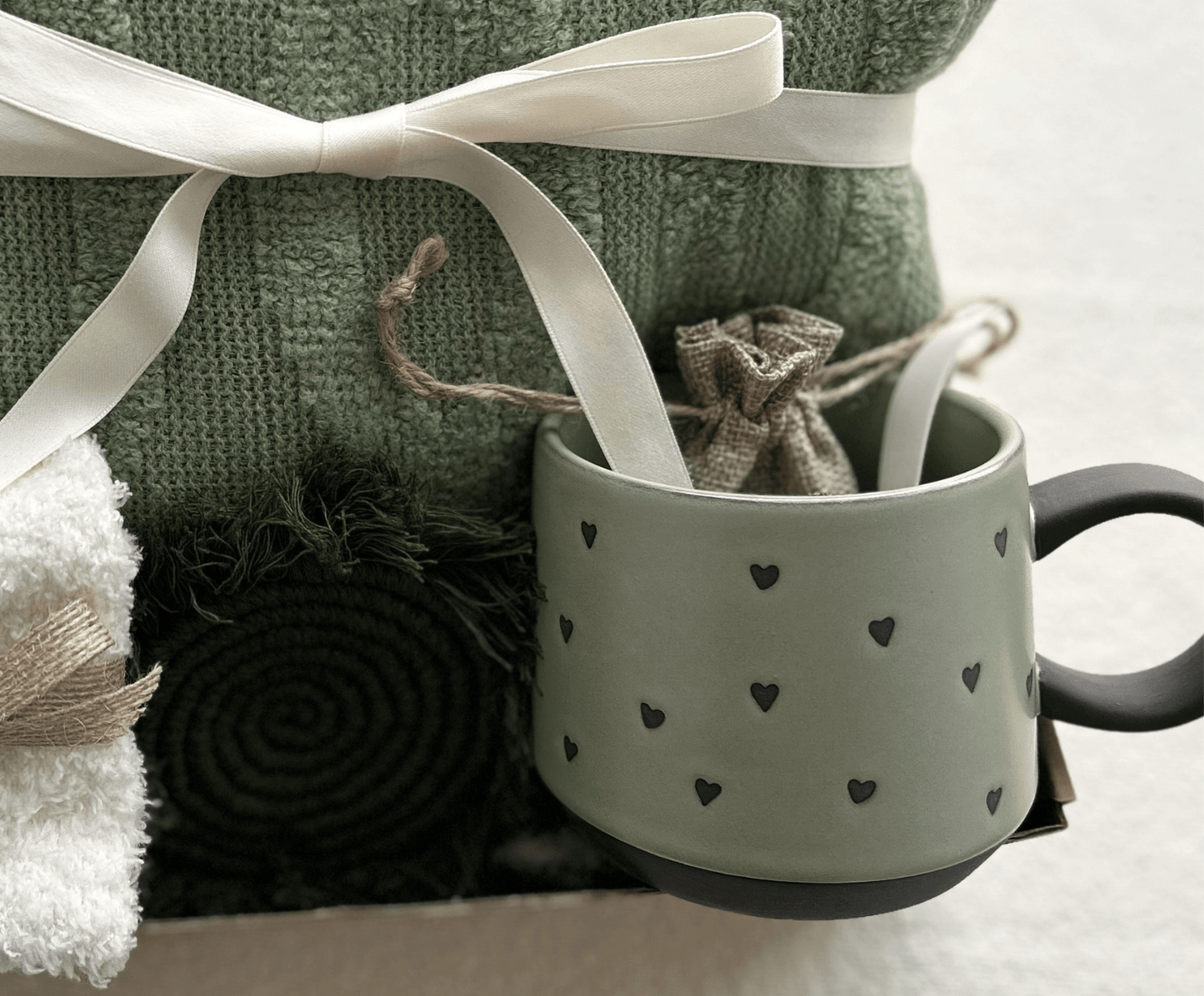 Sage Green Care Package Spring - Cozy Birthday & Thinking of You Gift Box - Basketful Gifts