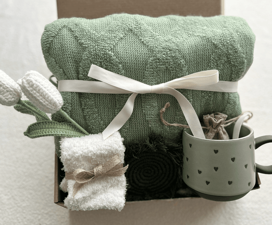 Sage Green Care Package Spring - Cozy Birthday & Thinking of You Gift Box - Basketful Gifts