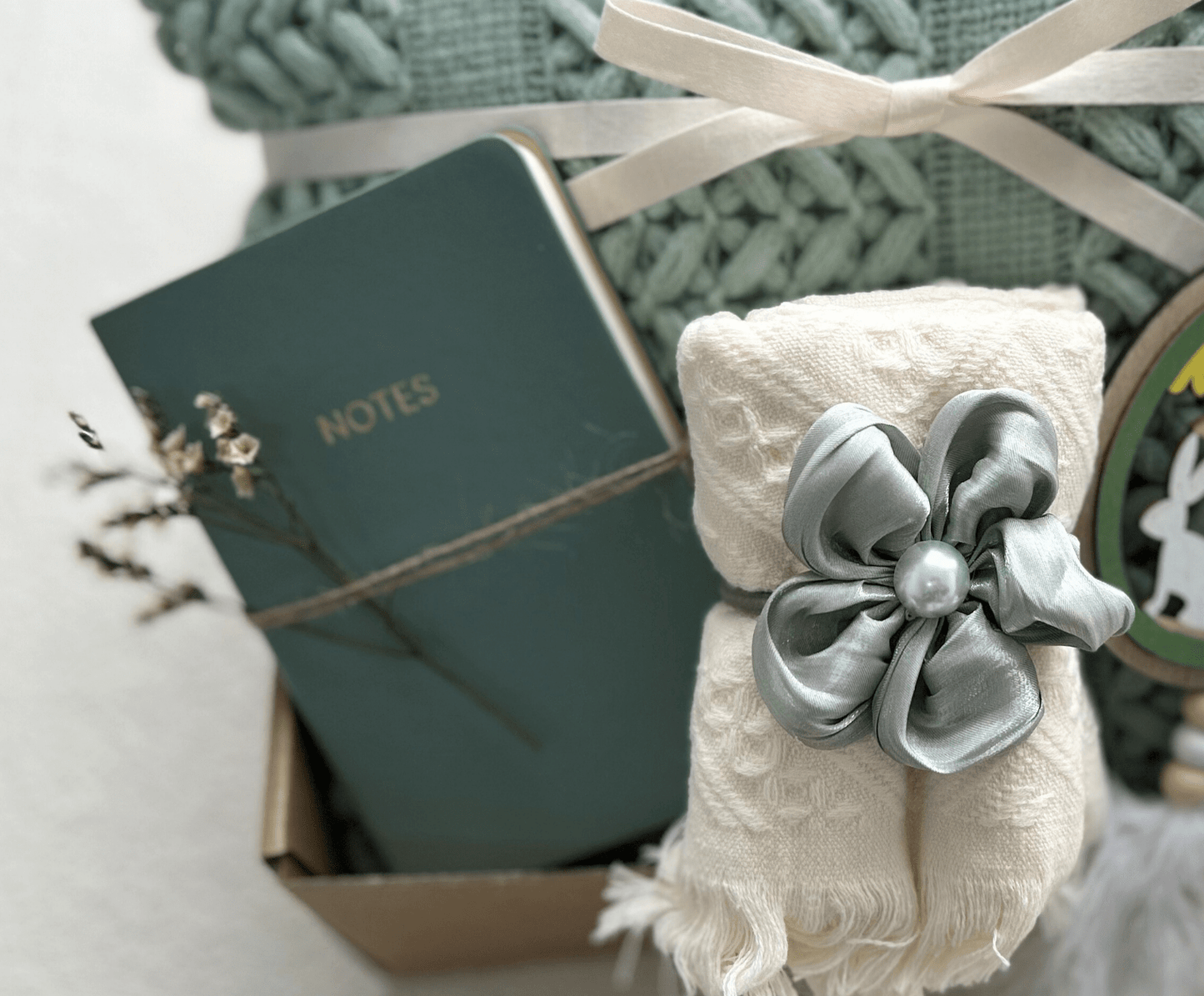 Sage & Serenity | Earthy Sage Green Gift Basket & Botanical Home Care Package - Basketful Gifts