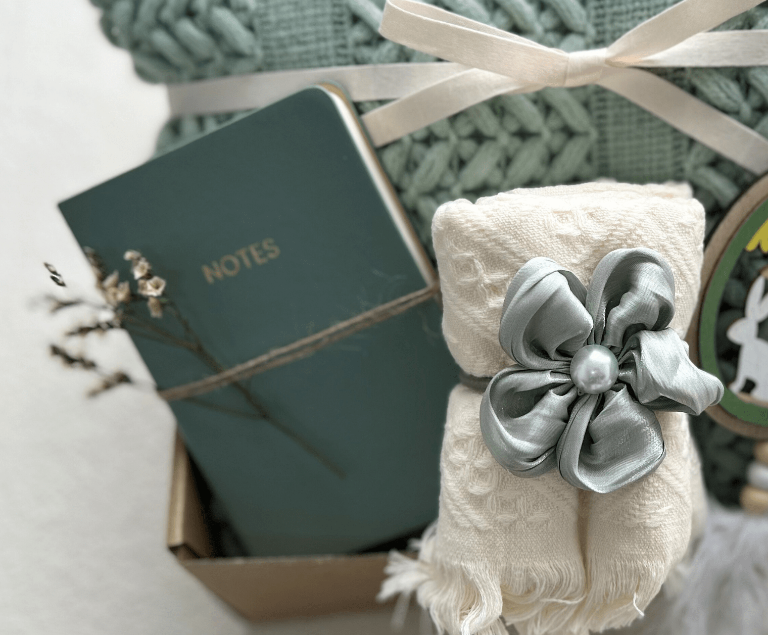 Sage & Serenity | Earthy Sage Green Gift Basket & Botanical Home Care Package - Basketful Gifts