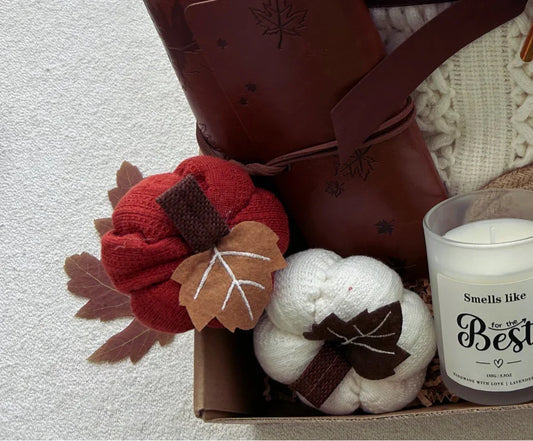Cozy Self Care Gift Basket for Women & Men with Crochet Blanket