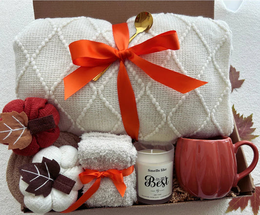 Pumpkin Theme Fall Gift Basket Self Care Package Birthday Gift Basket for Women