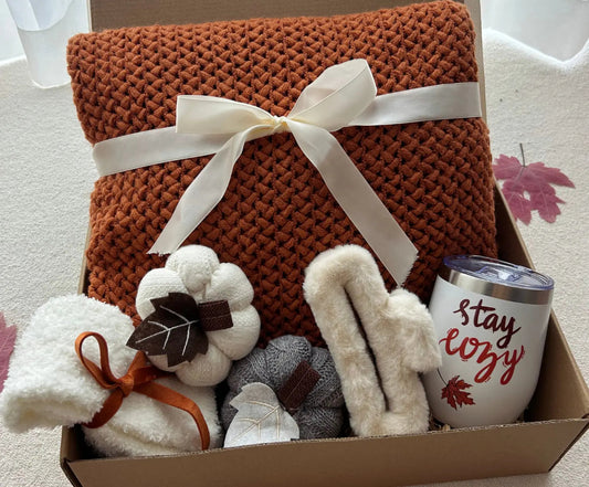 Stay Cozy Fall Vibe Care Package for Friends & Family - Basketful Gifts