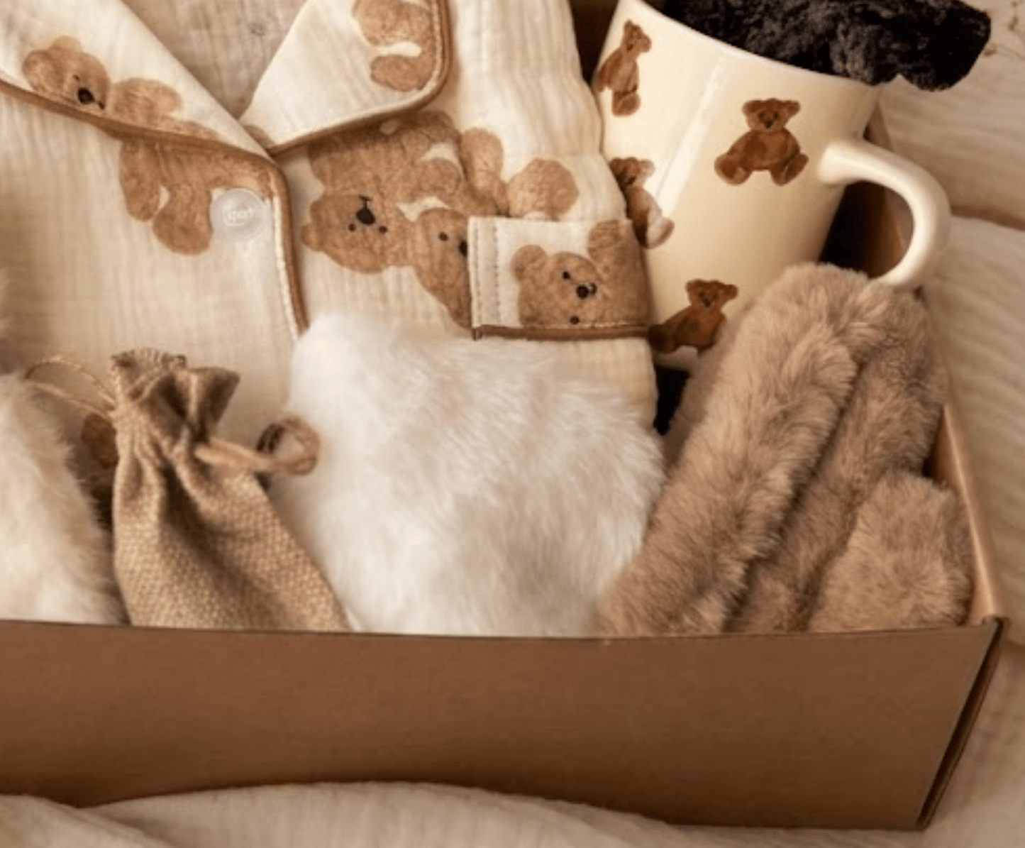Teddy Bear Self-Care Gift Basket – Cozy Pajamas & Comfort Set - Basketful Gifts