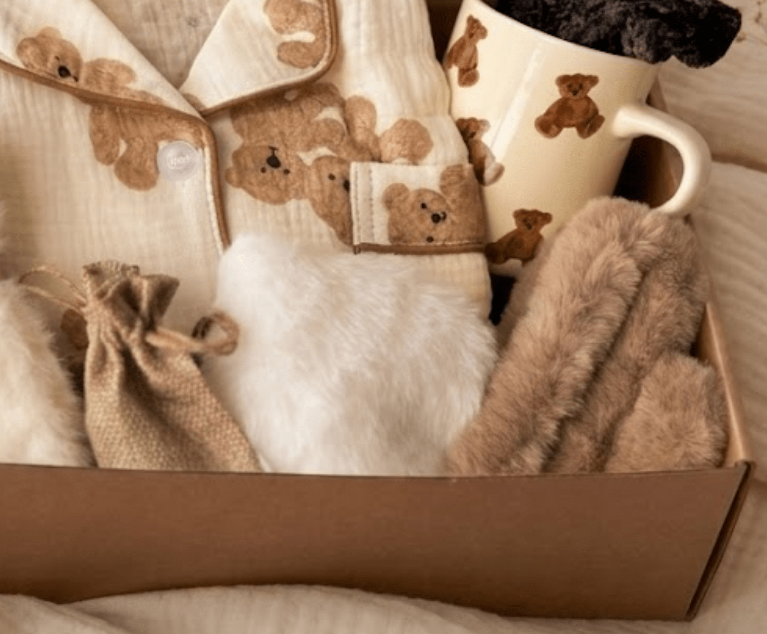 Teddy Bear Self-Care Gift Basket – Cozy Pajamas & Comfort Set - Basketful Gifts