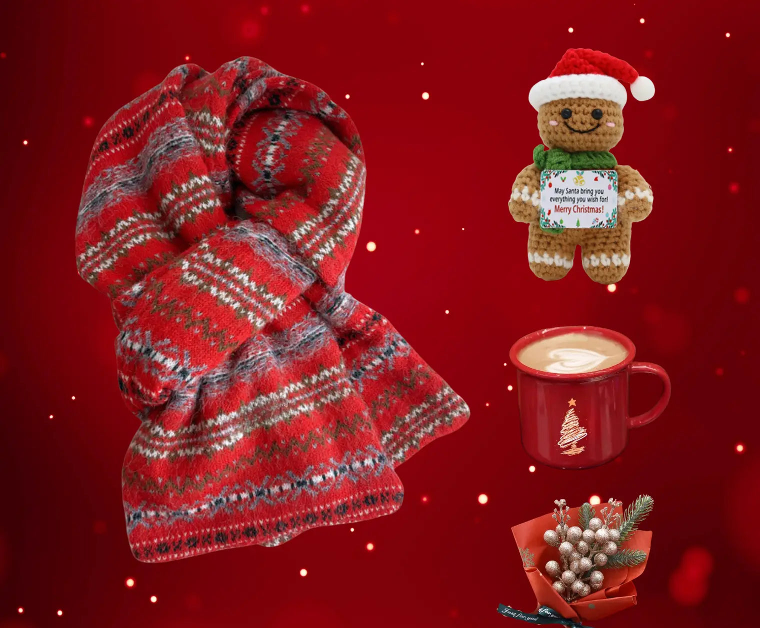 What to Get for My Boyfriend Christmas - Fair Isle Scarf & Crochet Set - Basketful Gifts