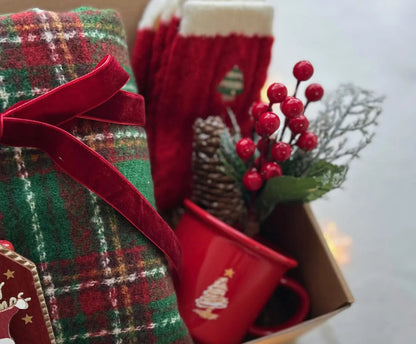 Xmas Gifts for Older Ladies - Cozy Scarf & Festive Holiday Mug - Basketful Gifts